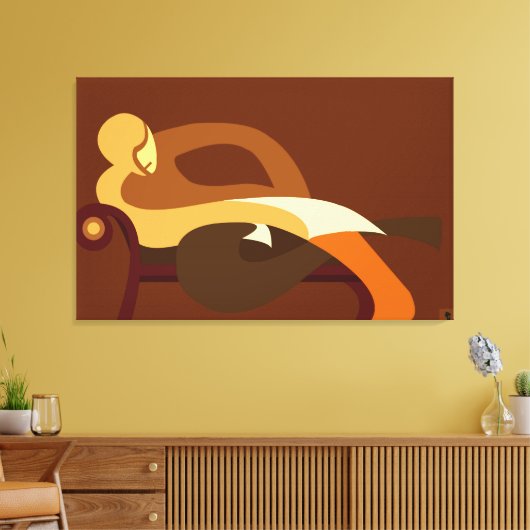 Man van vrijetijdsbesteding canvas afdruk (Insitu (Woonkamer))