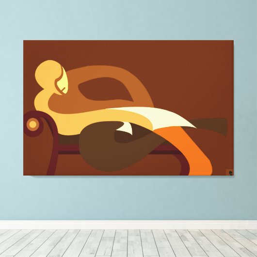 Man van vrijetijdsbesteding canvas afdruk (Insitu (Houten vloer))