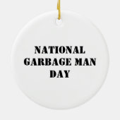 Man van vuilnis Dag Silhouette kerstversiering Keramisch Ornament (Achterkant)