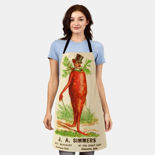 man van wortelen Victoriaans handelskaart Schort (Gedragen)