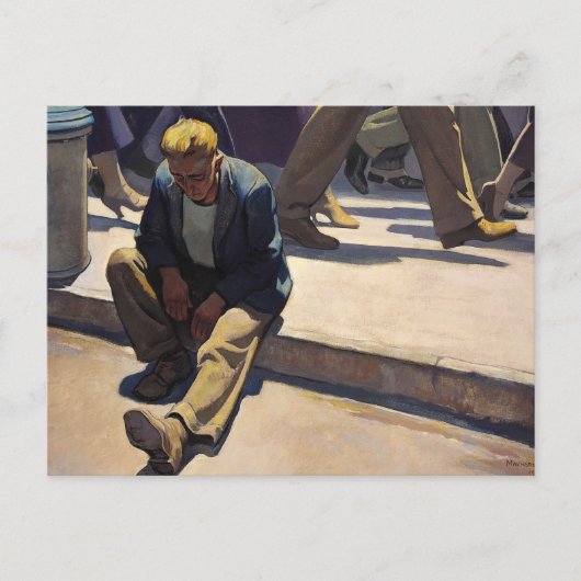 Man vergeten, 1934 door Maynard Dixon Briefkaart (Voorkant)
