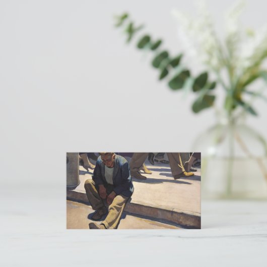 Man vergeten, 1934 door Maynard Dixon Visitekaartje (Staand voorkant)