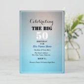 Man verjaardag viering Big Number Blue Kaart (Staand voorkant)