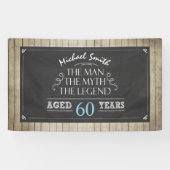 Man verjaardagsbanner Man Mythe Legende Rustiek Ho Spandoek (Horizontaal)