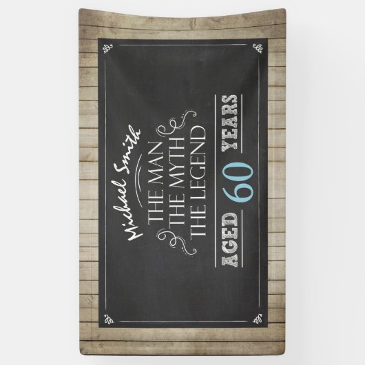 Man verjaardagsbanner Man Mythe Legende Rustiek Ho Spandoek (Verticaal)