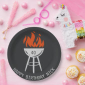 Man Verjaardagsfeest, Bacon, BBQ Papieren Bordje (Feest)