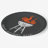 Man Verjaardagsfeest, Bacon, BBQ Papieren Bordje (Gekanteld)