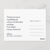 Man verjaardagsformaliteit zwart-wit dank u briefkaart (Achterkant)