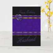 Man Verjaardagskaart Modern Design, paarse en BL Kaart (Gele Bloem)