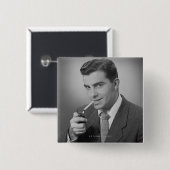 Man verlichting Sigarette Vierkante Button 5,1 Cm (Voorkant /achterkant)