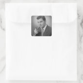 Man verlichting Sigarette Vierkante Sticker (Tas)