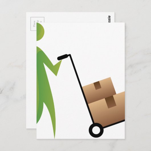 Man Verplaatsen dozen Briefkaart (Voorkant / Achterkant)