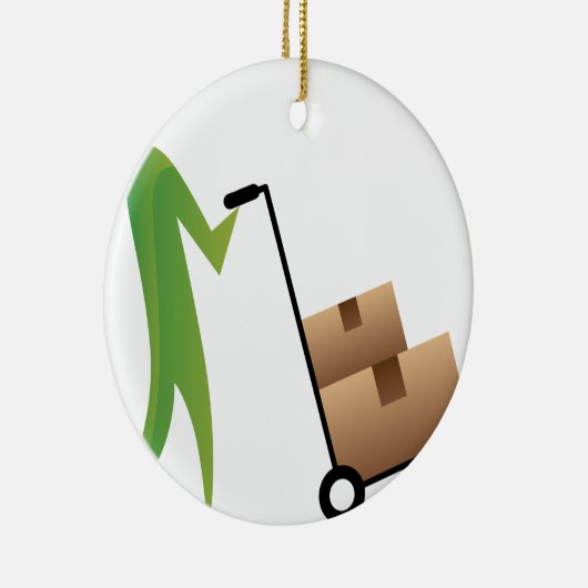 Man Verplaatsen dozen Keramisch Ornament (Rechts)