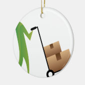 Man Verplaatsen dozen Keramisch Ornament (Links)