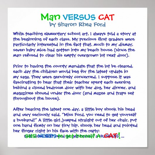 Man versus kat door SRF Poster (Voorkant)