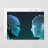 Man versus machine die in de toekomst concurreert briefkaart (Voorkant / Achterkant)