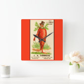 man Victoriaans handelskaart Vierkante Klok (Huis)