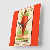 man Victoriaans handelskaart Vierkante Klok (Hoek)