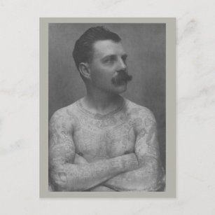 Man Victoriaans Tattoo Briefkaart