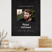 Man viering van het leven bord, rouwposter poster (Keuken)