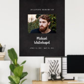 Man viering van levensbord, rouwposter poster (Thuiskantoor)