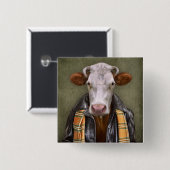 Man Vierkante Button 5,1 Cm (Voorkant /achterkant)