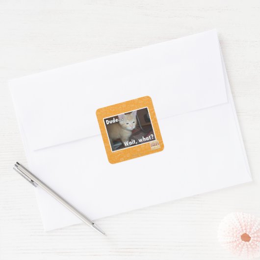 Man Vierkante Sticker (Envelop)