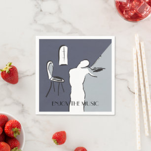 Man Violin afspelen Servet