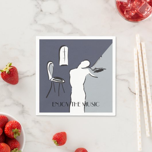 Man Violin afspelen Servet (Insitu)