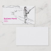 Man vissen op het strand visitekaartje (Voorkant / Achterkant)