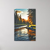 *~* Man Vist de Natuur AP49 van de Kunststroom Canvas Afdruk (Voorkant)