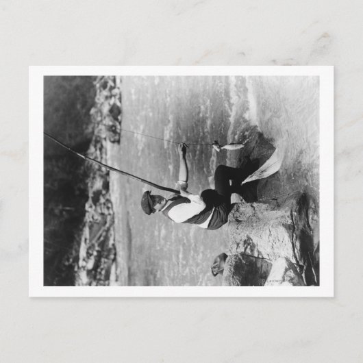 Man Vist en Lands Twee Vissen bij één Fotograp Briefkaart (Voorkant)