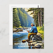 *~* Man Vist Stream AP49 Senior Stream Briefkaart (Voorkant / Achterkant)