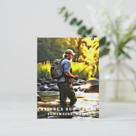 *~* Man Vist Stream AP49 Sun Stream Briefkaart (Staand voorkant)