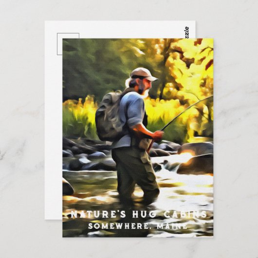 *~* Man Vist Stream AP49 Sun Stream Briefkaart (Voorkant / Achterkant)