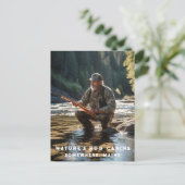 *~* Man Vist Stream Maine Peace AP49 Natuur Briefkaart (Staand voorkant)