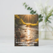 *~* Man Vist Stream Maine Peace AP49 Natuur Briefkaart (Staand voorkant)