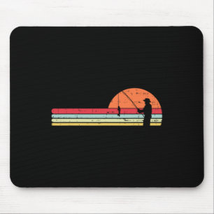 Man Vist Sunset Retro Angling Fisherman Angler Muismat