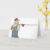 Man Vist Wenskaarten Kaart (Gele Bloem)