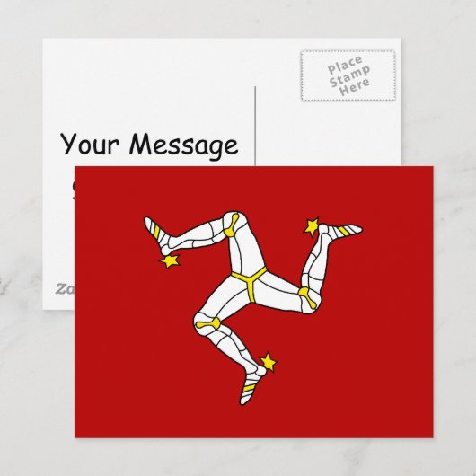 Man vlag briefkaart (Voorkant / Achterkant)