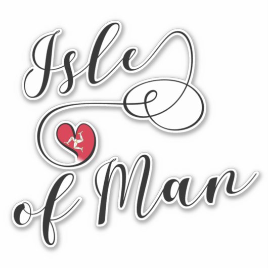 Man vlag in een hart, Mann sticker (Voorkant)