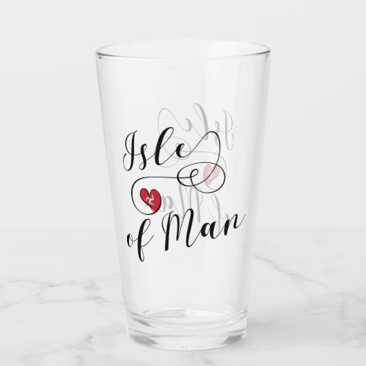 Man vlag in een hart, manx glas (Achterkant)