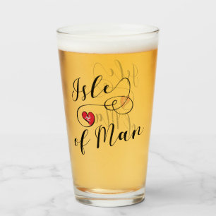 Man vlag in een hart, manx glas