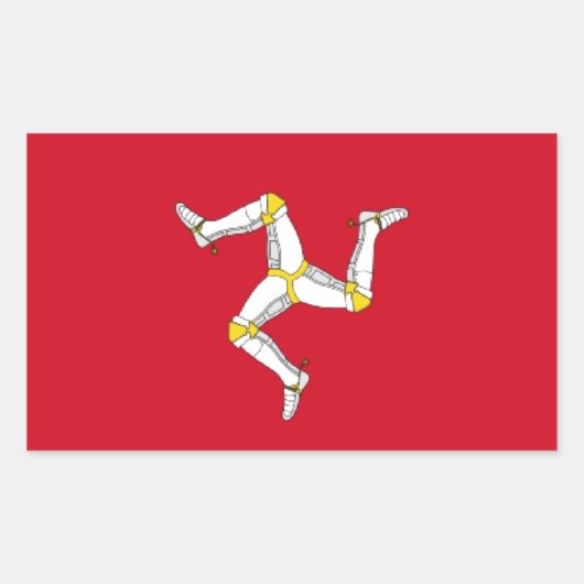 Man vlag rechthoekige sticker (Voorkant)