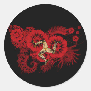 Man vlag ronde sticker