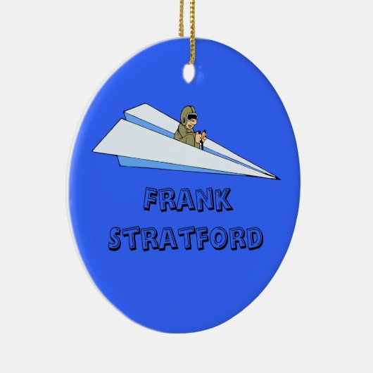 Man vliegpapieren vliegtuig Keramisch Ornament (Rechts)