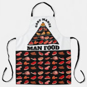 Man voedselvlees gepersonaliseerd kookgrillen schort (Voorkant)