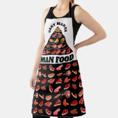 Man voedselvlees gepersonaliseerd kookgrillen schort (Insitu)