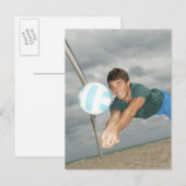 Man volleybal op het strand briefkaart (Voorkant / Achterkant)