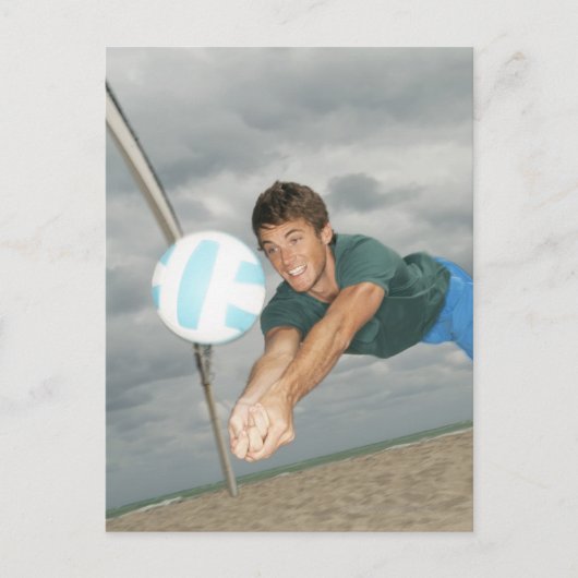 Man volleybal op het strand briefkaart (Voorkant)